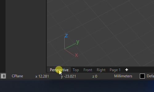 Borderless Rhino viewport tabs