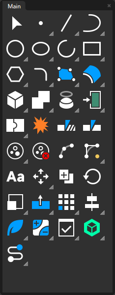 RhinoUI Main modeling toolbar